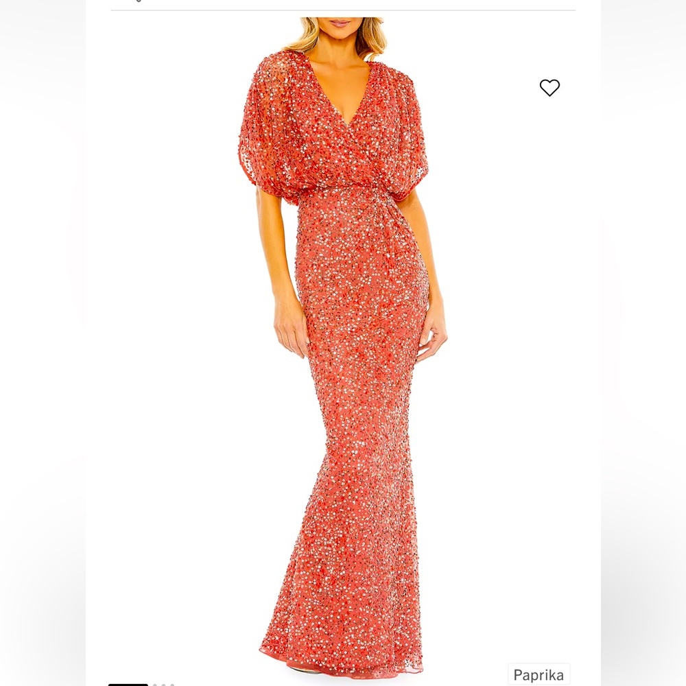 Mac Duggal Evening Metallic Blouson Gown